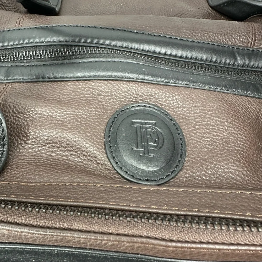 Ted Baker Trevir Equestrian Heritage Leather Duffle Bag In Brown Black